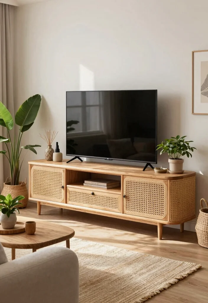 17 Furniture Design Ideas for Living Room TV Units - 12. Nature-inspired Designs 1