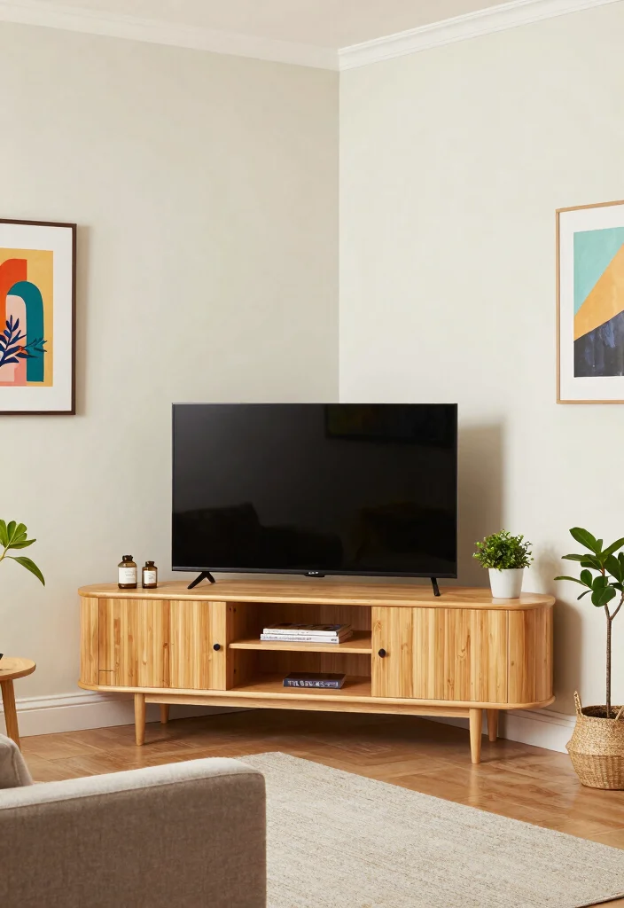 17 Furniture Design Ideas for Living Room TV Units - 3. Corner Unit Elegance 1