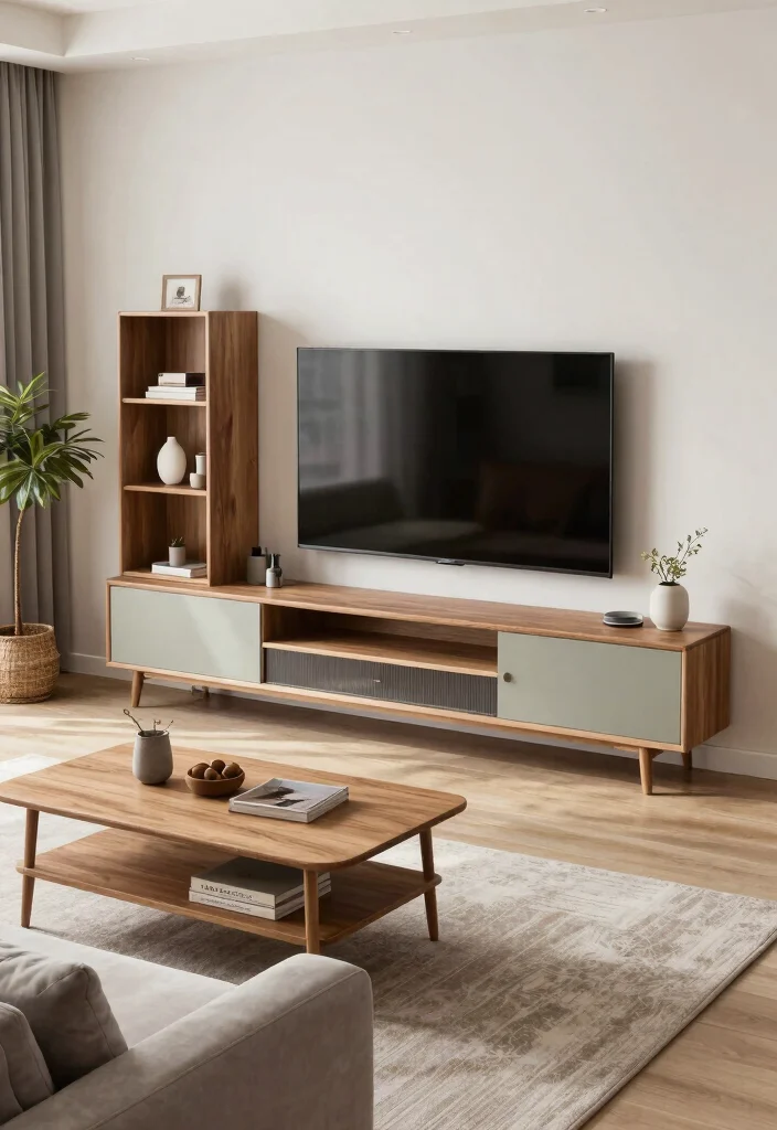 17 Furniture Design Ideas for Living Room TV Units - 4. Multi-functional Magic 1