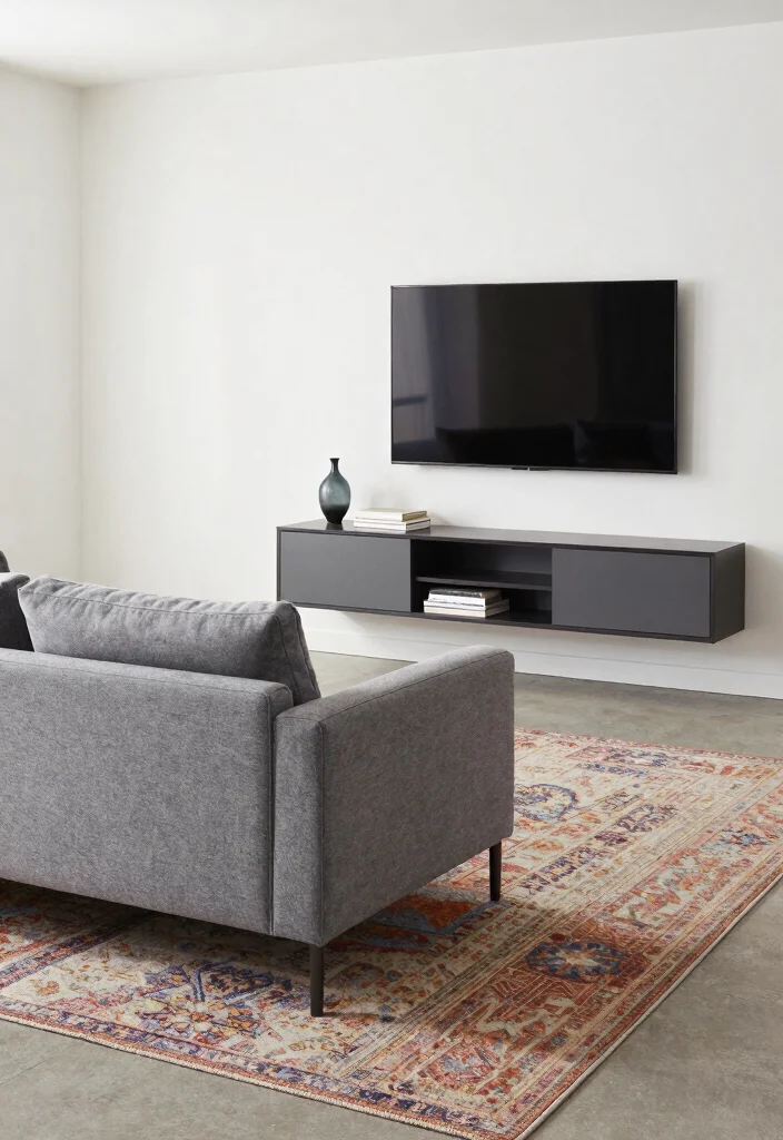 17 Furniture Placement Ideas in Living Room with TV - 1. Floating Furniture Arrangement 1