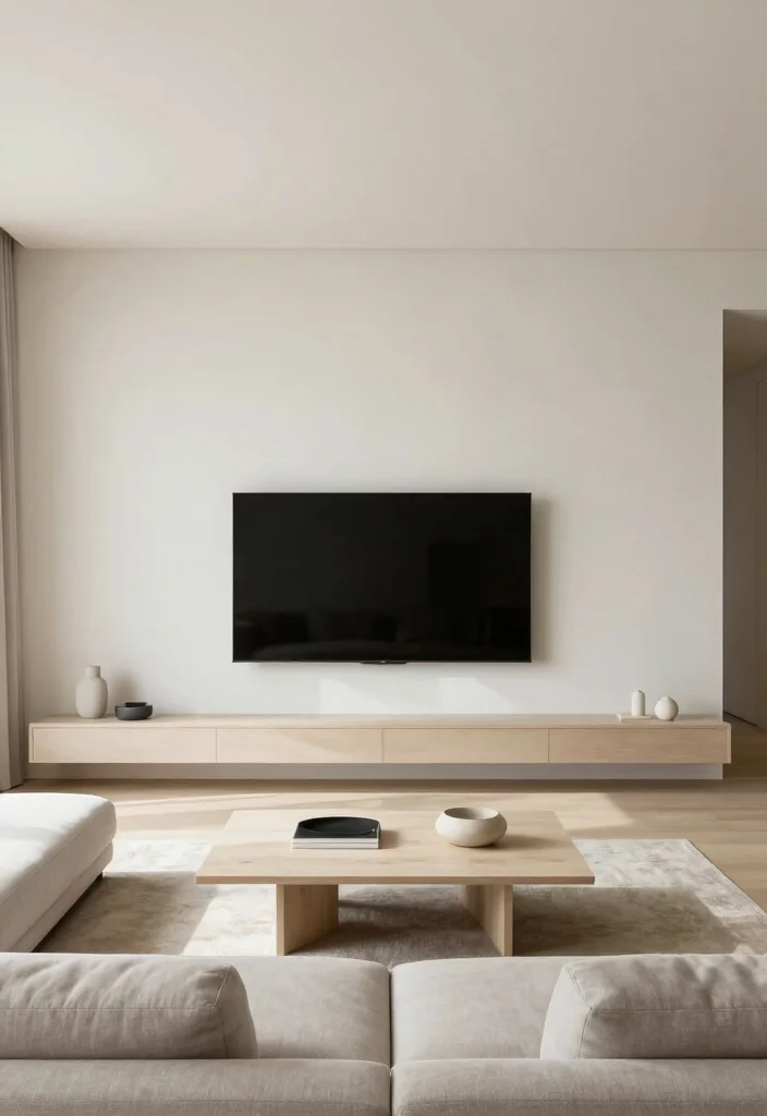 17 Furniture Placement Ideas in Living Room with TV - 7. Minimalist Design 1
