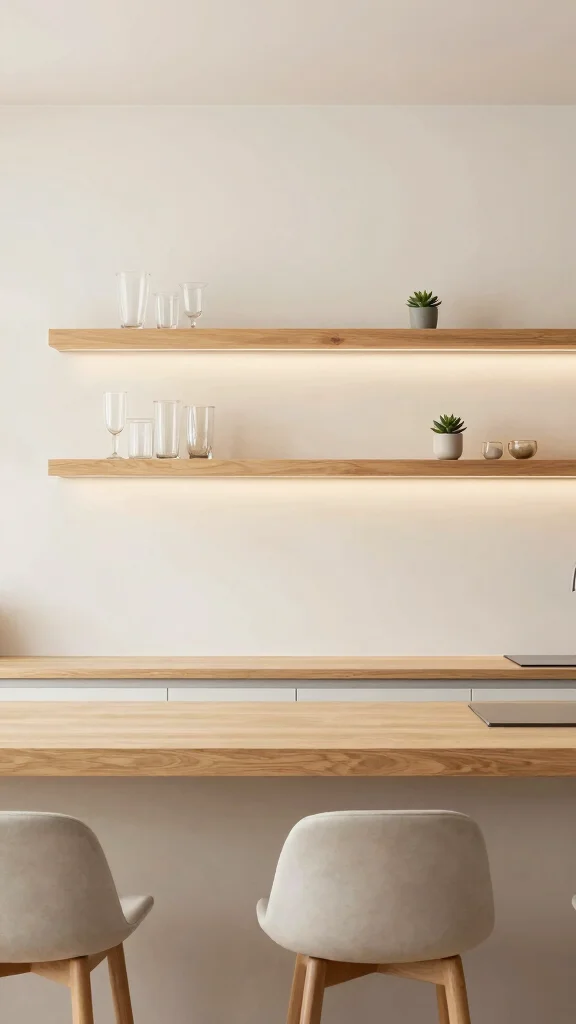 17 Kitchen Bar Design Ideas: Create a Stylish Breakfast Nook - 1. Minimalist Floating Bar 1