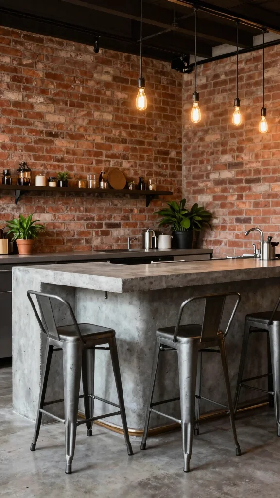 17 Kitchen Bar Design Ideas: Create a Stylish Breakfast Nook - 4. Industrial Chic 1