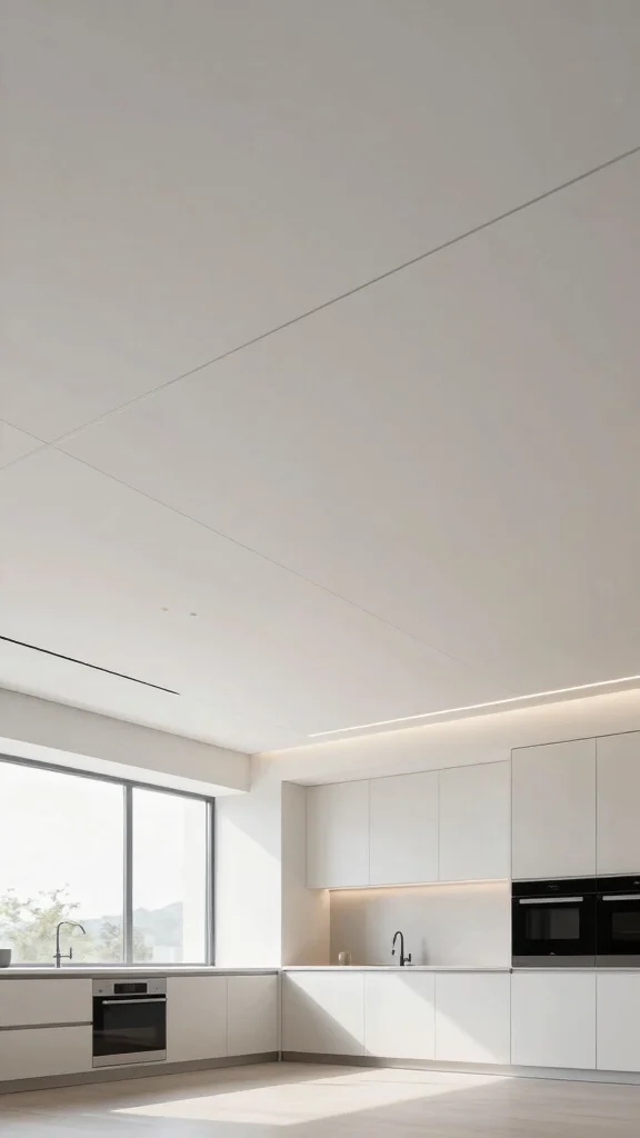 17 Kitchen False Ceiling Design Ideas: Modern Overhead Styles - 1. Sleek Minimalist Panels 1