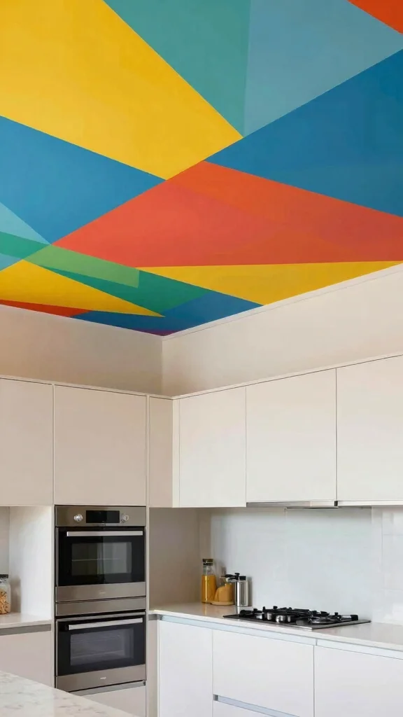 17 Kitchen False Ceiling Design Ideas: Modern Overhead Styles - 10. Geometric Patterns 1