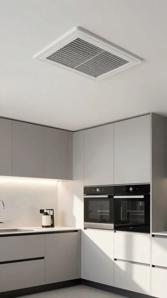 17 Kitchen False Ceiling Design Ideas: Modern Overhead Styles - 12. Integrated Ventilation 1