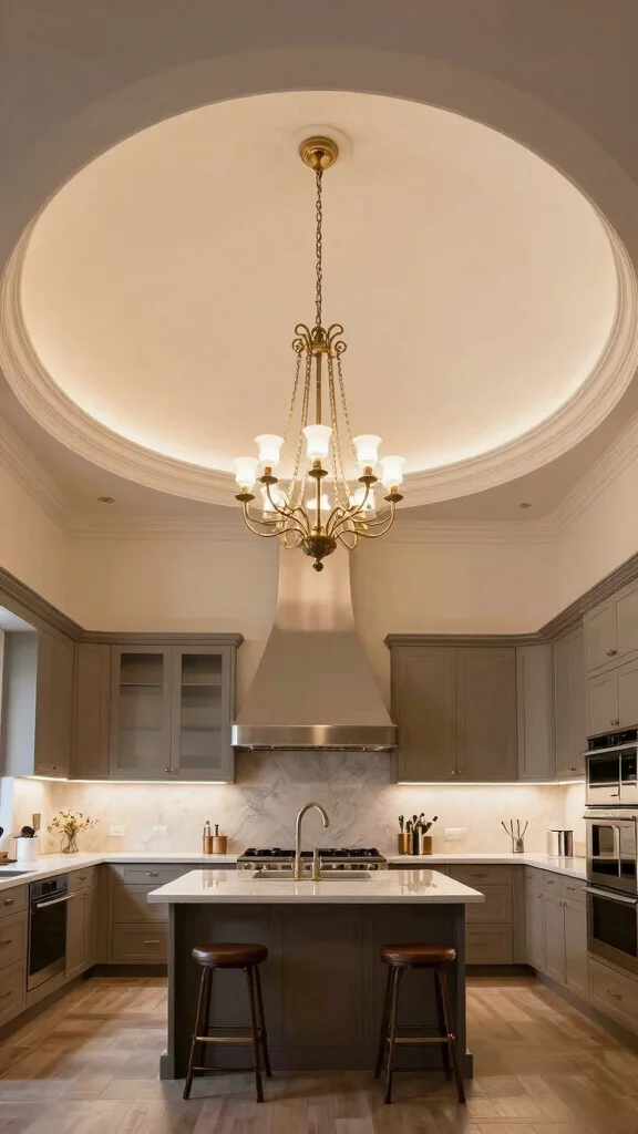 17 Kitchen False Ceiling Design Ideas: Modern Overhead Styles - 8. Dome Delight 1