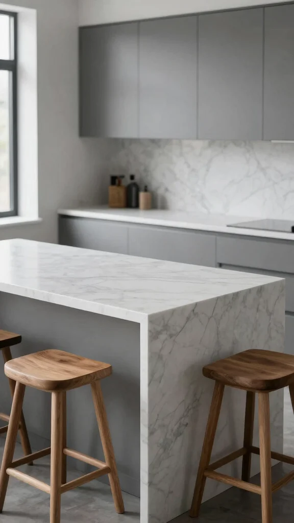 17 Kitchen Island Design Ideas: Center Your Style & Functionality - 1. Sleek Marble Surfaces 1