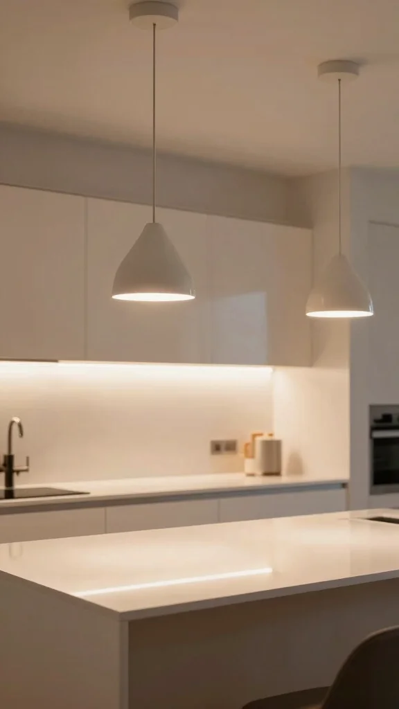 17 Kitchen Island Design Ideas: Center Your Style & Functionality - 10. Minimalist Lighting Fixtures 1