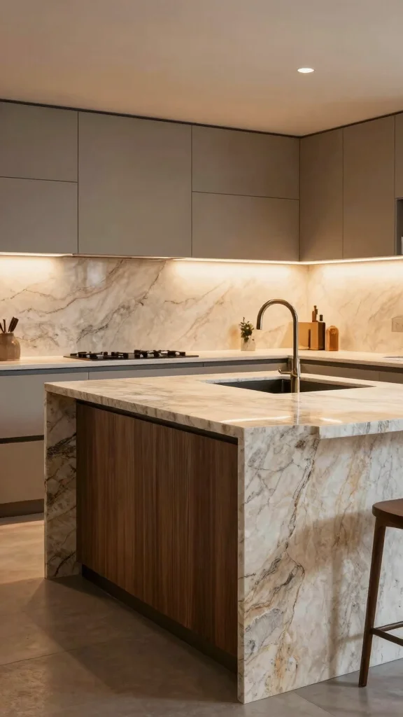 17 Kitchen Island Design Ideas: Center Your Style & Functionality - 13. Luxurious Finishes 1