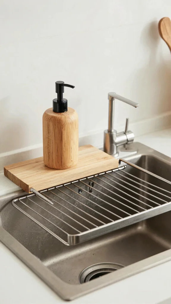 17 Kitchen Sink Design Ideas: Functional & Beautiful Options - 16. Creative Sink Accessories 1