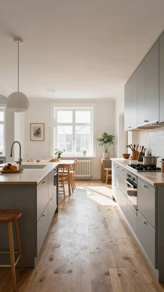17 Scandinavian Kitchen Design Ideas: Simple, Light, and Beautiful - 11. Functional Floor Plans 1