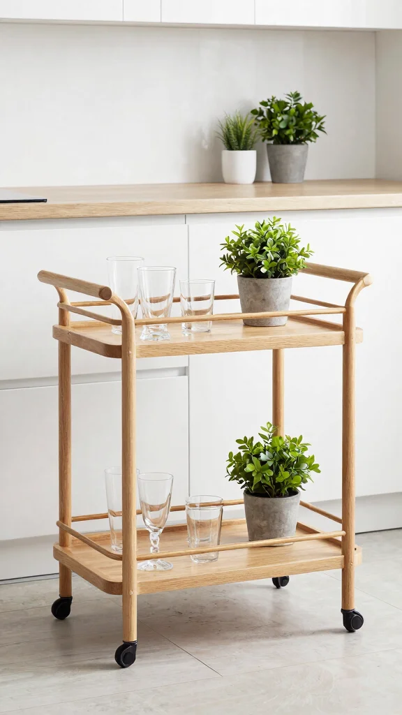 17 Scandinavian Kitchen Design Ideas: Simple, Light, and Beautiful - 12. Stylish Bar Carts 1