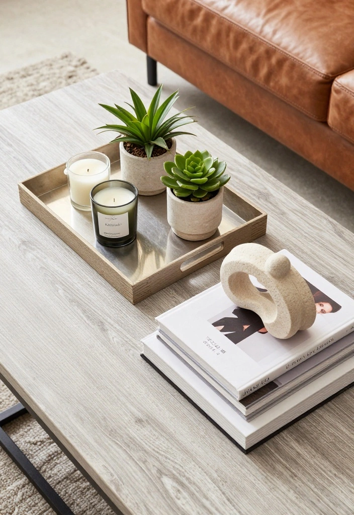 18 Brown and Black Furniture Living Room Ideas: Industrial Chic Designs - 15. Stylish Coffee Table Decor 1