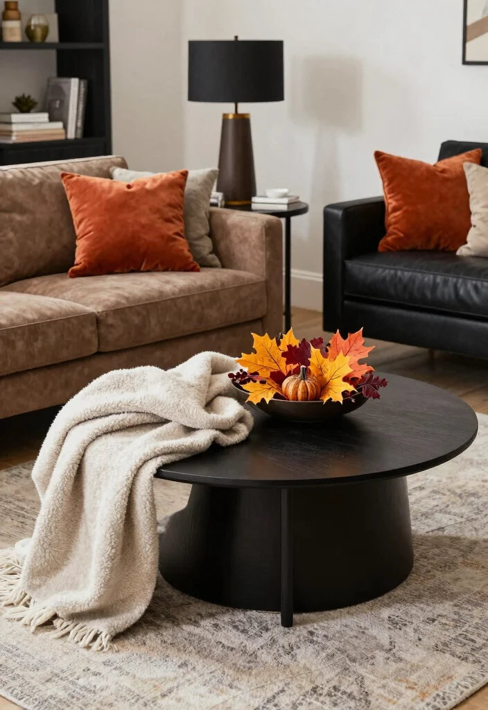 18 Brown and Black Furniture Living Room Ideas: Industrial Chic Designs - 16. Transitioning with Accessories 1