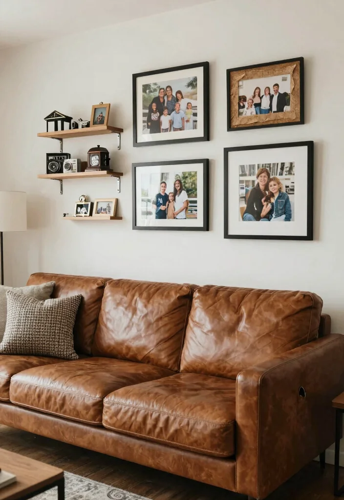 18 Brown and Black Furniture Living Room Ideas: Industrial Chic Designs - 18. Personal Touches 1