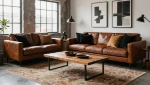 18 Brown and Black Furniture Living Room Ideas: Industrial Chic Designs