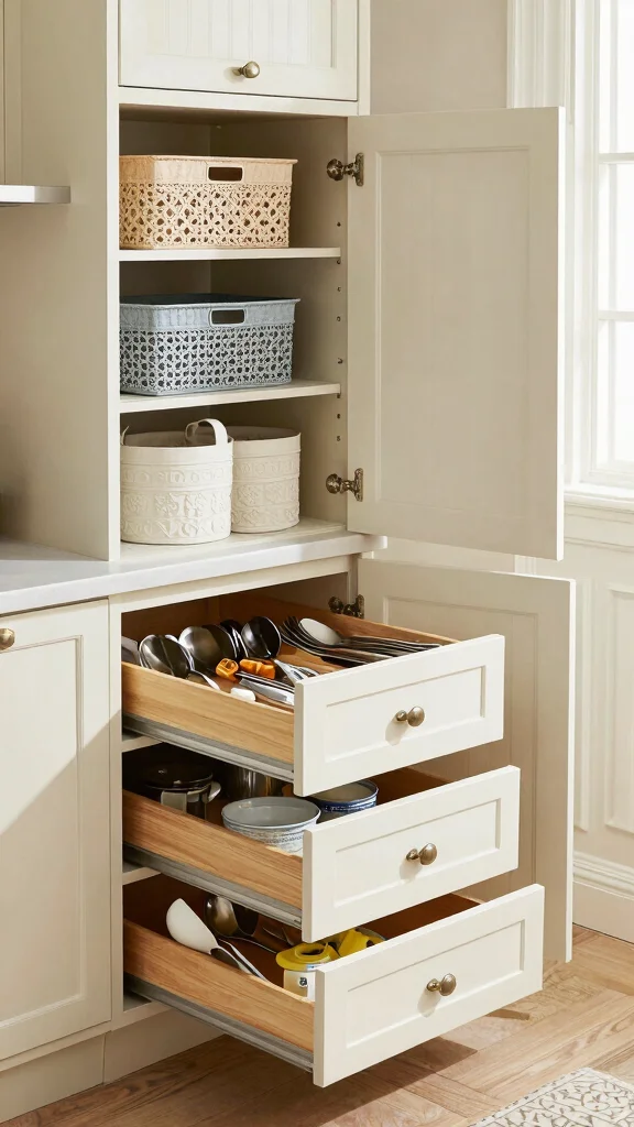 18 Classic Kitchen Design Ideas: Timeless Elegance for Every Home - 15. Smart Storage Solutions: Function Meets Style 1