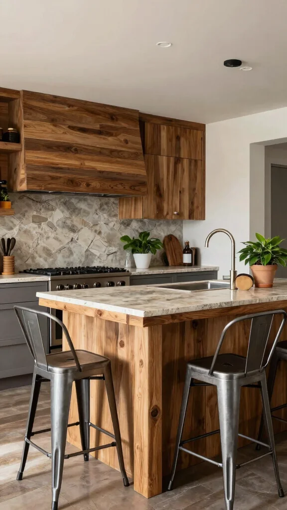 18 Classic Kitchen Design Ideas: Timeless Elegance for Every Home - 9. Mixed Materials: A Stylish Approach 1