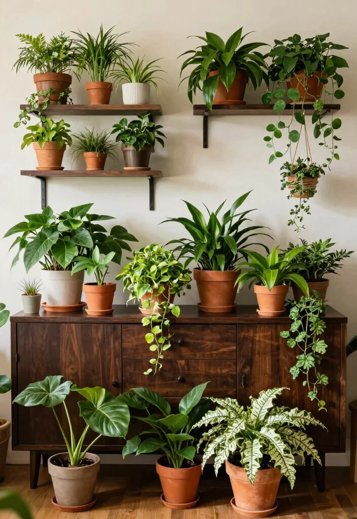 18 Dark Brown Furniture Living Room Decor and Interior Design Ideas - 8. Incorporating Plants 1