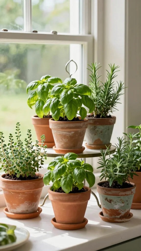 18 Farmhouse Kitchen Design Ideas: Create a Warm Country Aesthetic - 11. Herb Gardens in the Kitchen 1