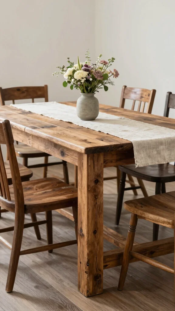 18 Farmhouse Kitchen Design Ideas: Create a Warm Country Aesthetic - 12. Farmhouse-style Dining Table 1
