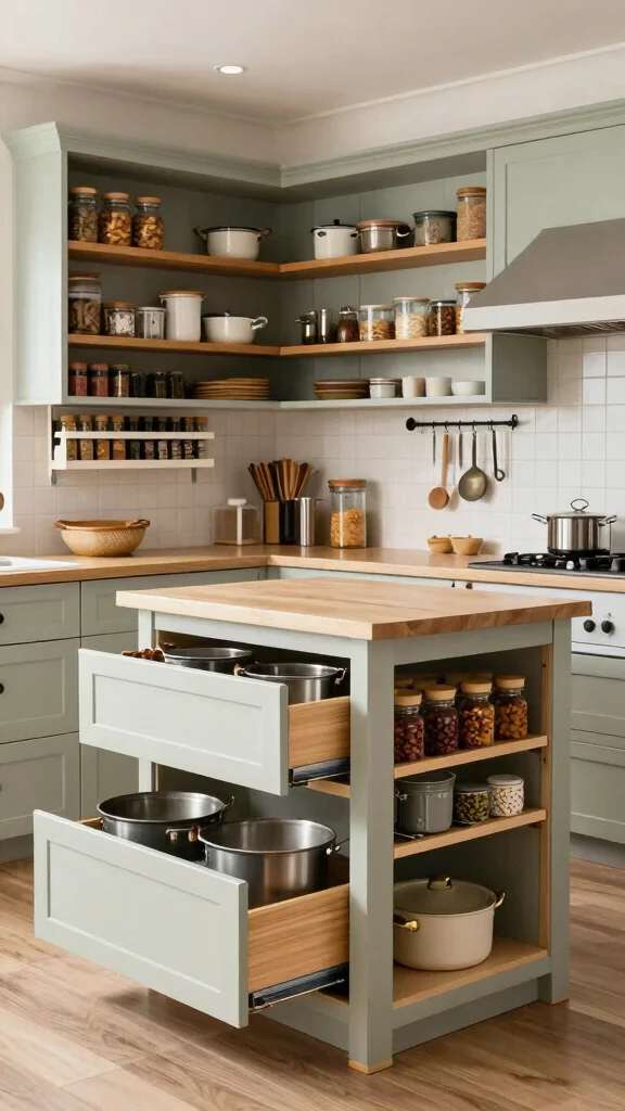 18 Farmhouse Kitchen Design Ideas: Create a Warm Country Aesthetic - 16. Customized Storage Solutions 1