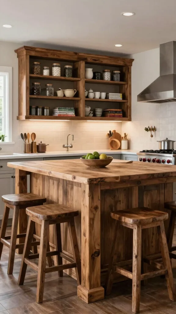 18 Farmhouse Kitchen Design Ideas: Create a Warm Country Aesthetic - 8. Farmhouse-style Kitchen Island 1