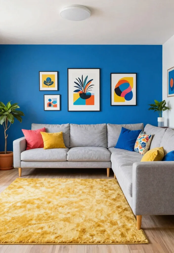 18 Furniture Layout Ideas for Long Living Rooms - 12. Go Bold with Colors 1