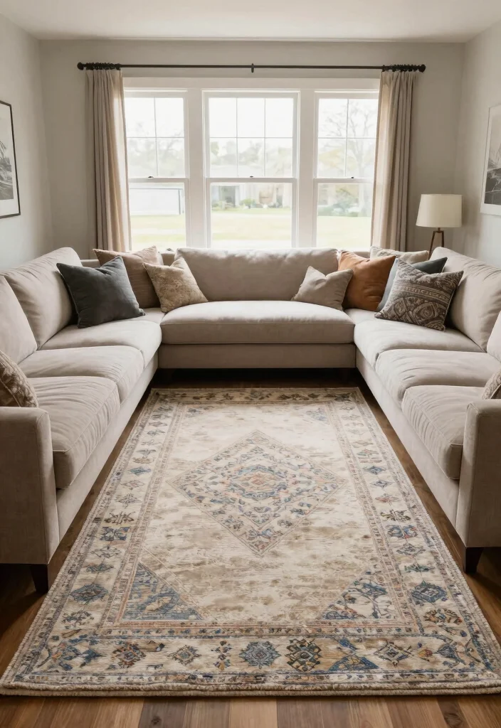 18 Furniture Layout Ideas for Long Living Rooms - 15. Use Area Rugs to Define Spaces 1