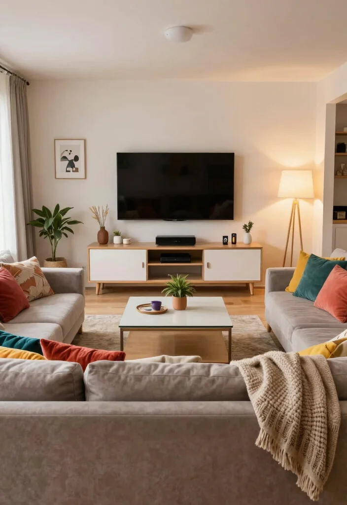 18 Furniture Layout Ideas for Long Living Rooms - 9. Create an Entertainment Zone 1