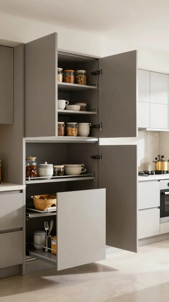 18 Kitchen Cabinet Design Ideas: Style, Storage & Organization - 10. Space-Saving Pull-Out Cabinets 1