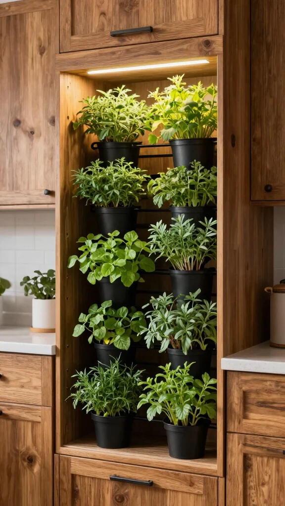 18 Kitchen Cabinet Design Ideas: Style, Storage & Organization - 17. Vertical Garden Cabinet 1
