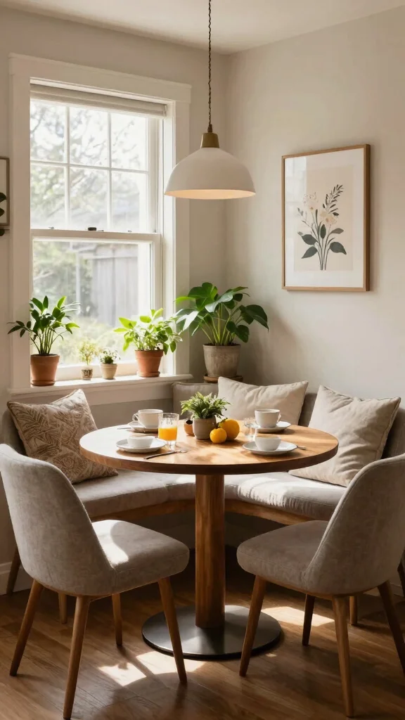 18 Kitchen Corner Design Ideas: Maximize Unused Space - 3. Cozy Breakfast Nook in a Corner 1