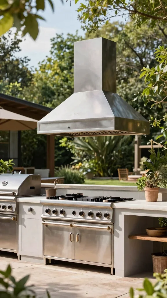 18 Kitchen Hood Design Ideas: Range Hoods That Make a Statement - 17. Multi-Functional Outdoor Hoods 1