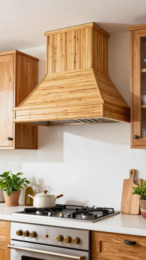 18 Kitchen Hood Design Ideas: Range Hoods That Make a Statement - 4. Eco-Friendly Bamboo Bliss 1
