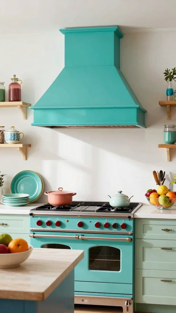 18 Kitchen Hood Design Ideas: Range Hoods That Make a Statement - 5. Colorful Painted Hoods 1