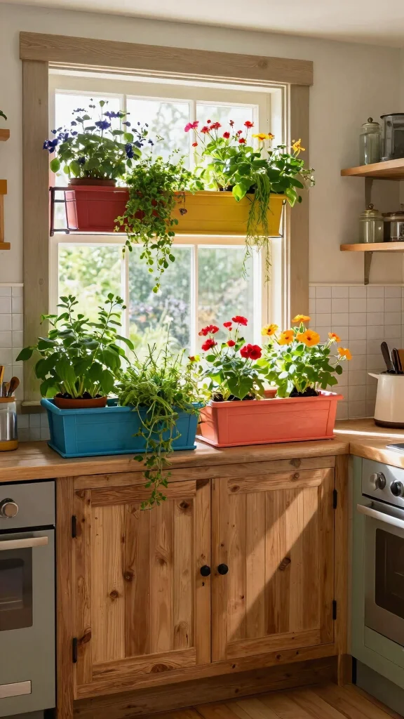 18 Kitchen Window Design Ideas: Natural Light & Style - 11. Window Boxes for a Splash of Green 1