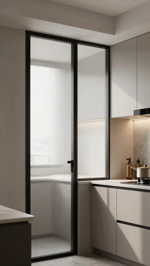 18 Kitchen Window Design Ideas: Natural Light & Style - 12. Frosted Glass for Privacy and Light 1