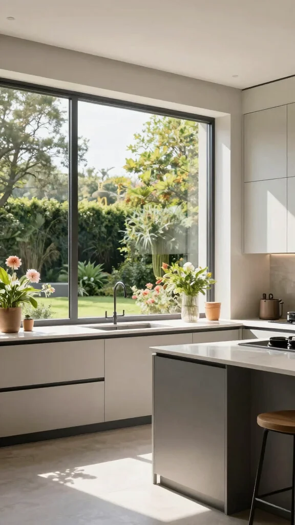 18 Kitchen Window Design Ideas: Natural Light & Style - 6. Floor-to-Ceiling Windows for an Unobstructed View 1