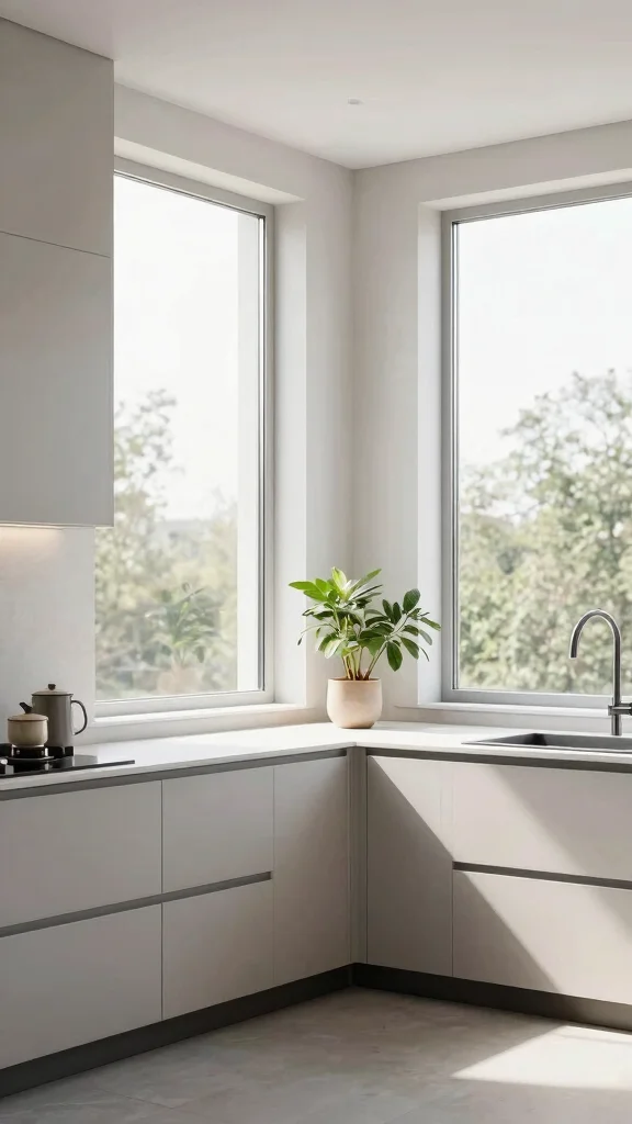 18 Kitchen Window Design Ideas: Natural Light & Style - 8. Minimalist Windows for a Clean Aesthetic 1