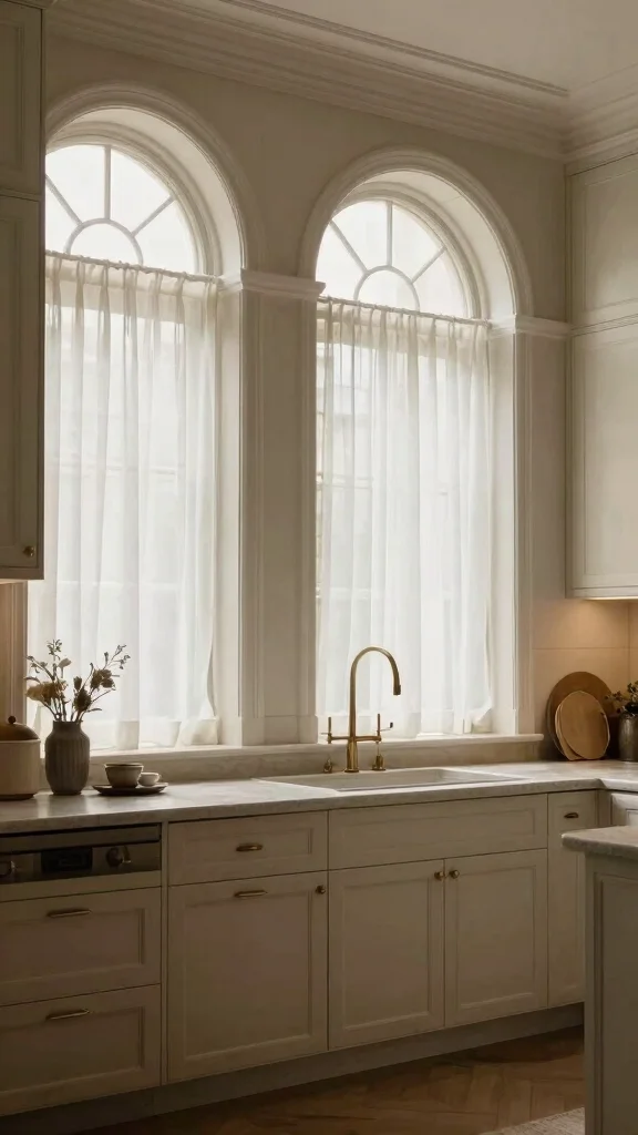 18 Kitchen Window Design Ideas: Natural Light & Style - 9. Arched Windows for Elegance 1