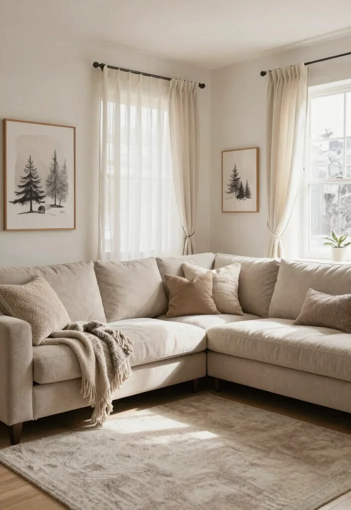 18 L-Shape Couch Living Room Layout and Furniture Arrangement - 16. Seasonal Swaps: Flexibility in Styling 1