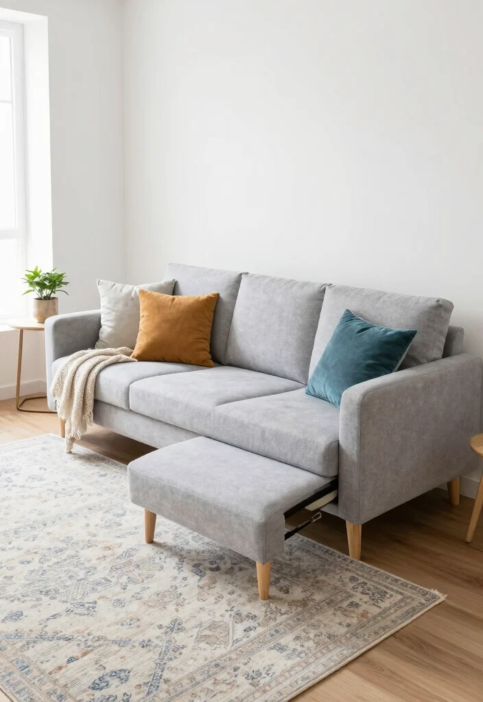 18 L-Shape Couch Living Room Layout and Furniture Arrangement - 3. Multi-Functional Layout: Sofa Bed Magic 1