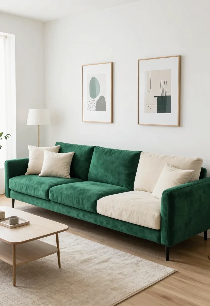 18 L-Shape Couch Living Room Layout and Furniture Arrangement - 5. Two-Tone Magic: Bold Contrasts 1