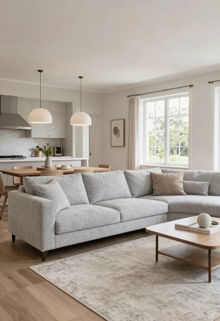 18 L-Shape Couch Living Room Layout and Furniture Arrangement - 8. Open Concept Harmony: Seamless Flow 1