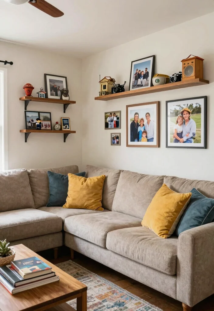 18 L-Shaped Living Room Layout and Furniture Placement Tips - 18. Keep It Personal 1