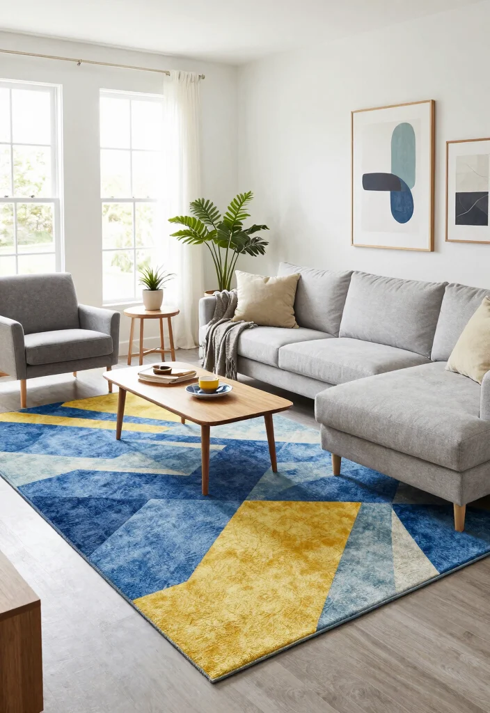 18 Living Room Furniture Arrangement Ideas for Open Floor Plan - 1. Define Zones with Rugs 1