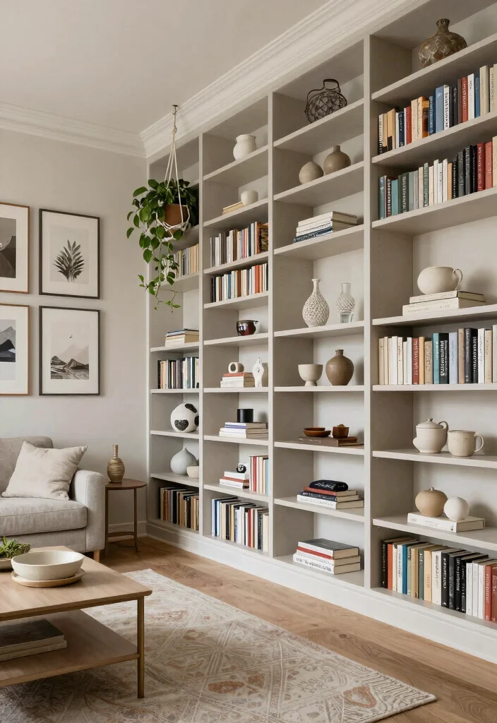 18 Living Room Furniture Arrangement Ideas for Open Floor Plan - 10. Utilize Vertical Space 1