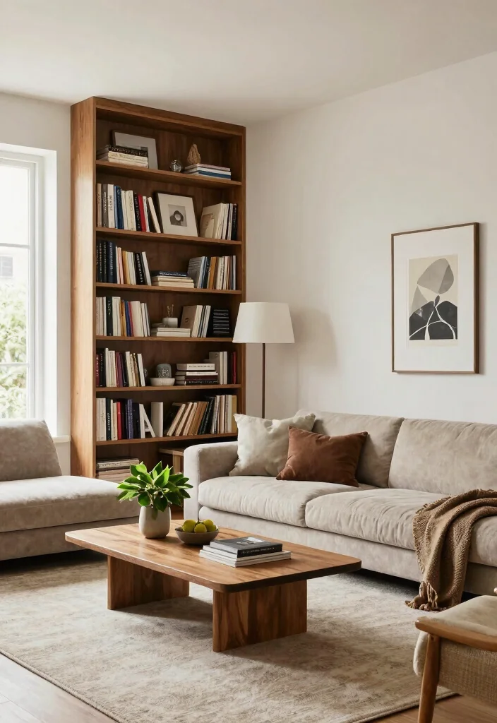 18 Living Room Furniture Arrangement Ideas for Open Floor Plan - 11. Mix Furniture Heights 1